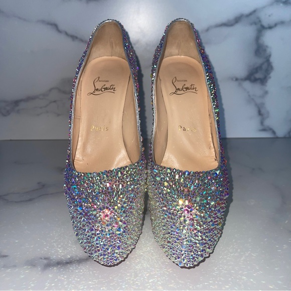 Christian Louboutin AB Crystal Bling Strass Daffodile Size EU 38.5 / US 8.5 - Picture 10 of 14